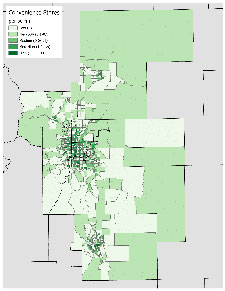 Example of the resulting map by tract for convenience stores