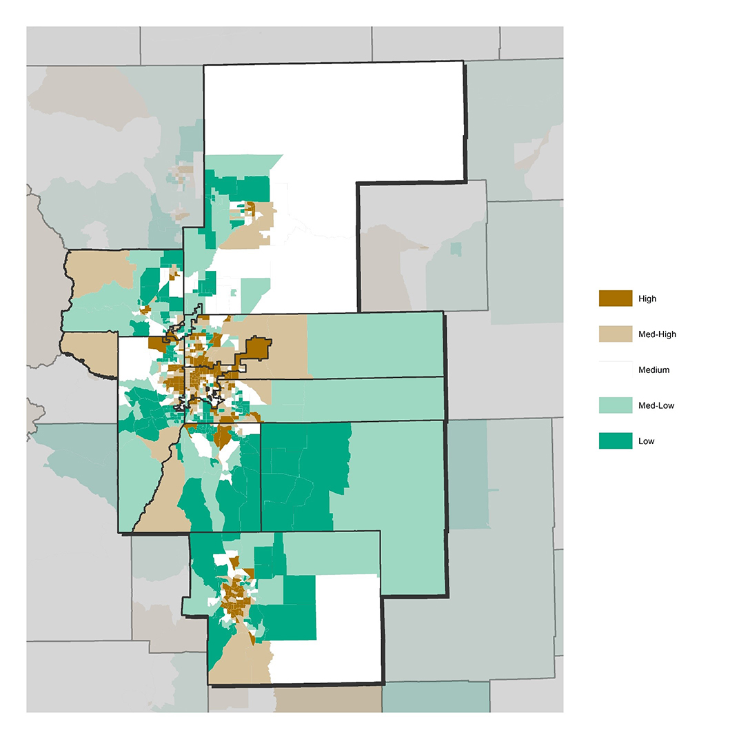 Example 2 of the resulting map by tract for Colorado