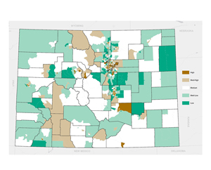 Example 1 of the resulting map by tract for Colorado