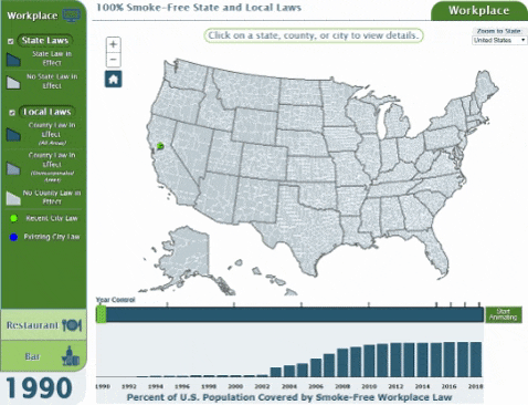 Screenshot of Tobacco Policy Viewer